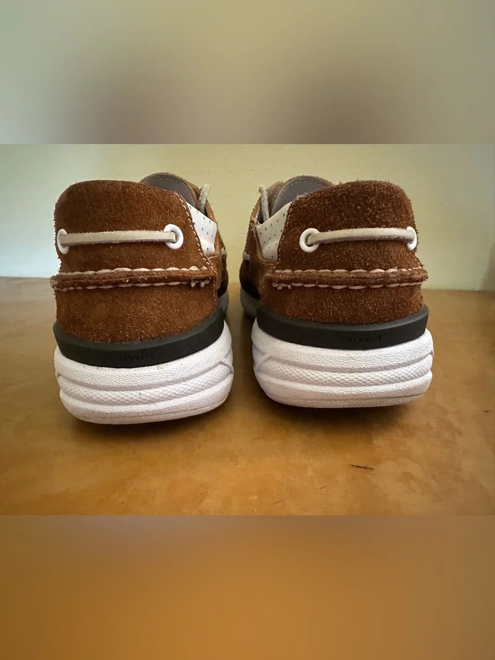 Visvim Hockney Folk Suede Boat Shoes in Light Brown, Size 12, Great Condition!
